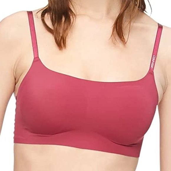 Calvin Klein, Intimates & Sleepwear, Calvin Klein Womens Comfort Seamless  Wireless Skinny Strap Retro Bralette Red